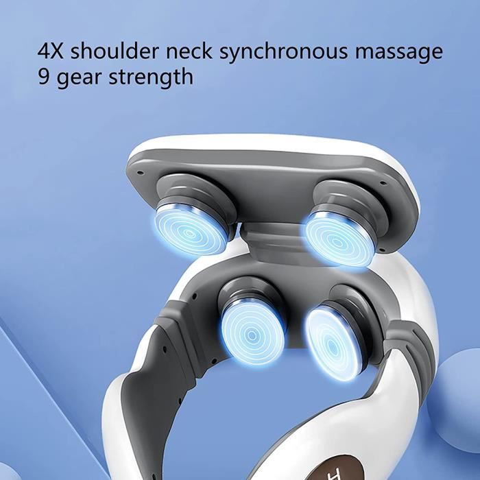 Masseur De Cou électrostimulateur Vibrant, Portable Et Sans Fil, Pour Nuque Et Dos