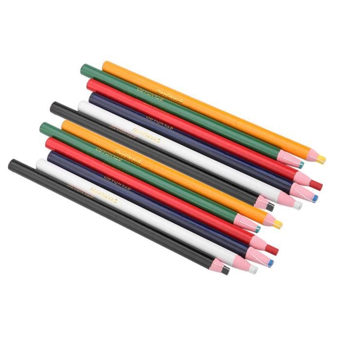 12pcs crayon craie personnalisé sûr, stylo de marque de couture portable,  bois de couleur mélangée aléatoire pour le marquage - Cdiscount Beaux-Arts  et Loisirs créatifs
