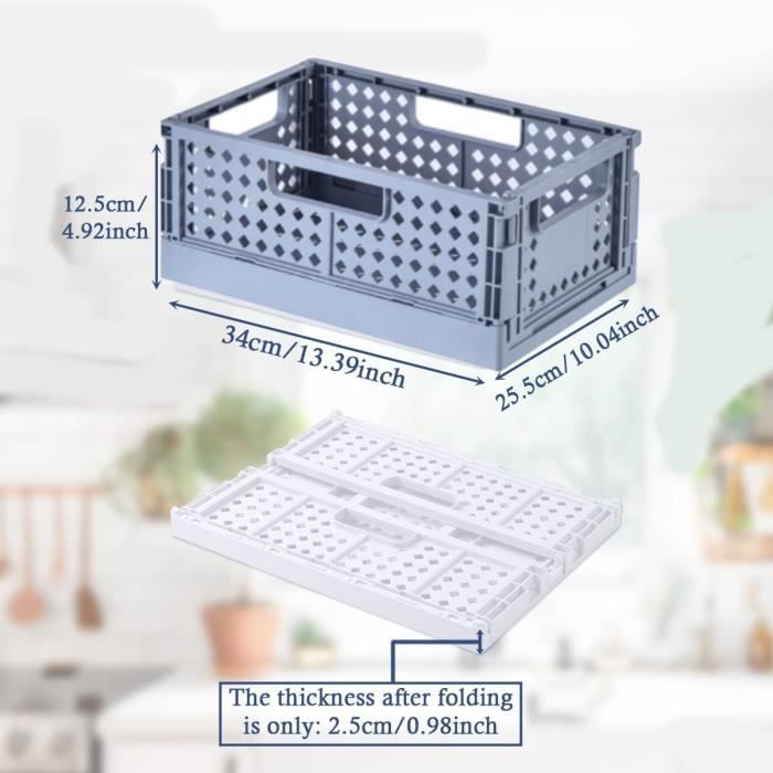 Panier Rangement Plastique Polyvalents, Petit Panier Rangement avec Poignée, Paniers et Boîtes de Rangement Durable PP, Panier de Rangement Empilable, Panier Rangement