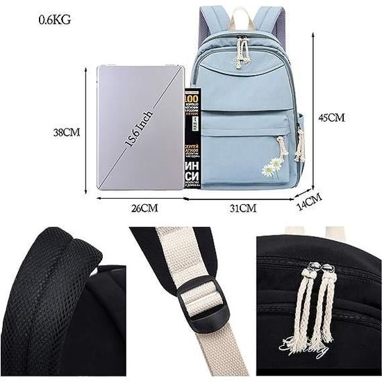 Sac à Dos FANDARE Avec Port USB - Grande Capacité, Compartiment Ordinateur 15.6", Léger, Bandes Réfléchissantes