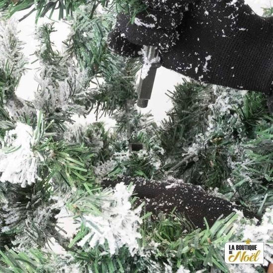Sapin de Noël artificiel vert enneigé blanc Blooming - Arbre pour  décoration de Noël avec support métalliqueSapin de Noël artificiel vert  enneigé