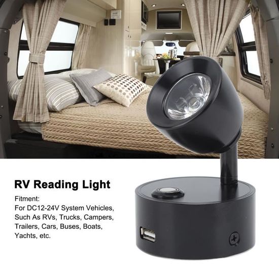 Dioche Lampe de lecture LED RV RV Lampe de lecture LED Intérieur Lampe de  chevet Bateau Yacht USB Rechargeable moto coffret - Cdiscount Maison