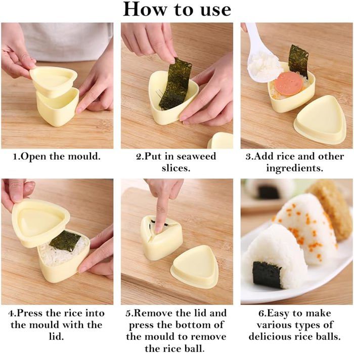 Moule Sushis Triangulaire 2 Moules à Onigiri Triangulaires - Pour Faire Des Boules De Riz Sushi Moule Sushis Triangulaire 2 Moules à Onigiri Triangulaires - Pour Faire Des Boules De Riz Sushi