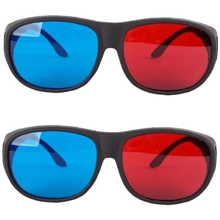 Rouge Bleu Lunettes 3D anaglyphe cyan style simple lunettes 3D multi Utilisation stereo Movie Game Extra Upgrade Style pour Ho 920 Cdiscount TV Son Photo