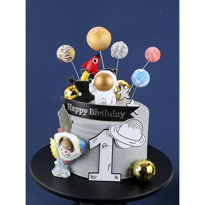 Cake topper joyeux anniversaire or - Planète Gateau