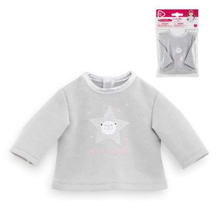 T-shirt Rayé Manches Longues Pour Poupée Ma Corolle 36 Cm – Look Casual, Fermeture Auto-agrippante, Dès 3 Ans