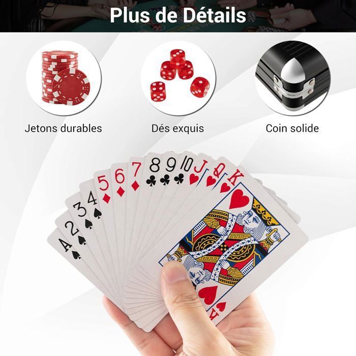 COSTWAY Malette Poker Jetons Poker - 500 Jetons, 2 Jeux de Cartes, 5 ...