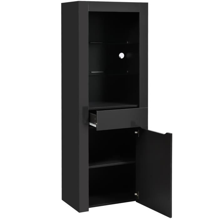Scribora Vitrine En Verre Pour Objets De Collection Et Trophée, Vitrine à 5 Niveaux, Bibliothèque, Armoire De Rangement Pour Salon, Chambre à Coucher, Bureau (porte à Rabat Marron