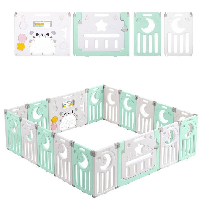 Parc Bébé 160x120cm Avec Porte Zippée - Modulable Et Pliable - Sécurité Renforcée