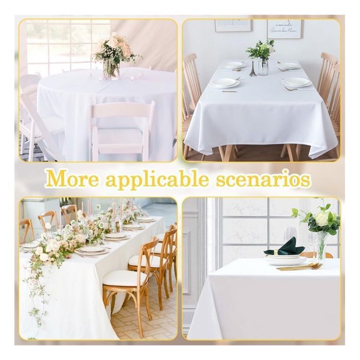 Nappe Blanche Jetable Effet Tissu, Nappe Blanche Fête,Nappe Blanche Longue,Nappe 3 Mètres