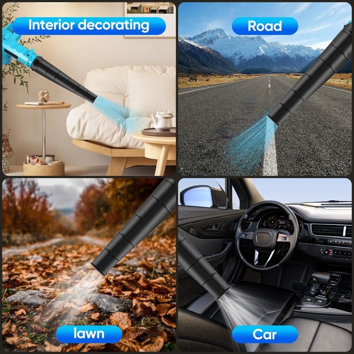 21V 3000W Souffleur à Feuilles Sans Fil, 100 MPH/18000 RPM