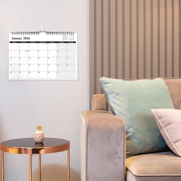 POPRUN Agenda 2025 2026 Semainier A5 22 X 18 Cm Version Française - Intervalles De 15 Minutes, D'Août 2025 à Juil 2026 12 Mois Scolaire, Couverture Souple En PU Cuir, Papier 100g/m²