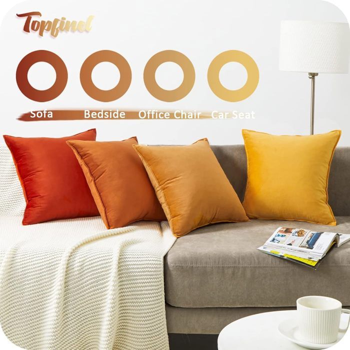 Hanrunsi Housse de Coussin Jaune 40 x 40 Lot de 2 Décoratifs Coussins