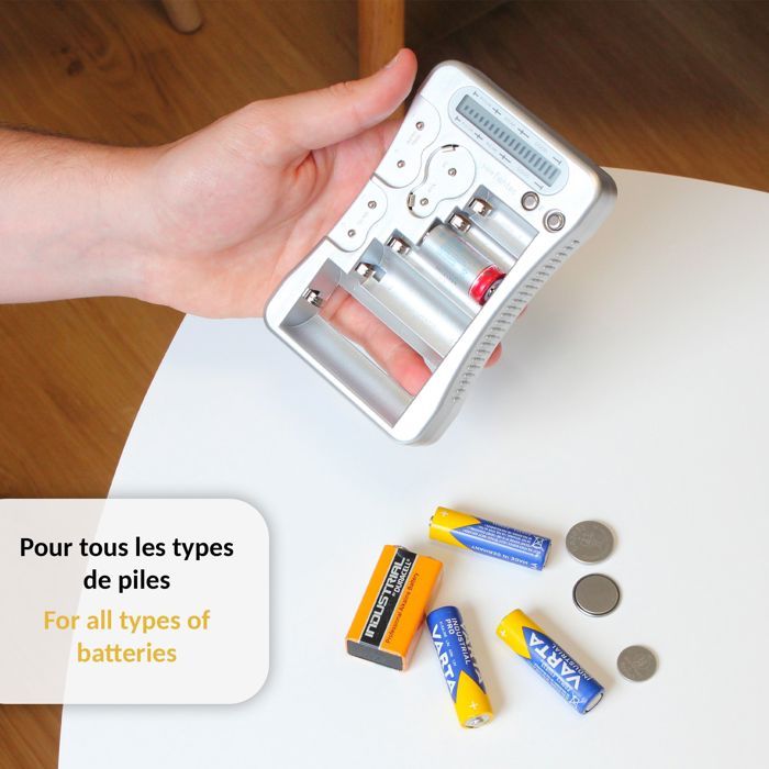 Testeur De Piles Numérique BT860 – Vérificateur Universel AA, AAA, C, D, 9V, Bouton 1.5V – Sans Pile, Précis & Portable
