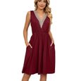 Petite Robe Love Fire – Bordeaux, Col Simili Dentelle, Sans Manches – Taille S (neuf Avec étiquette)