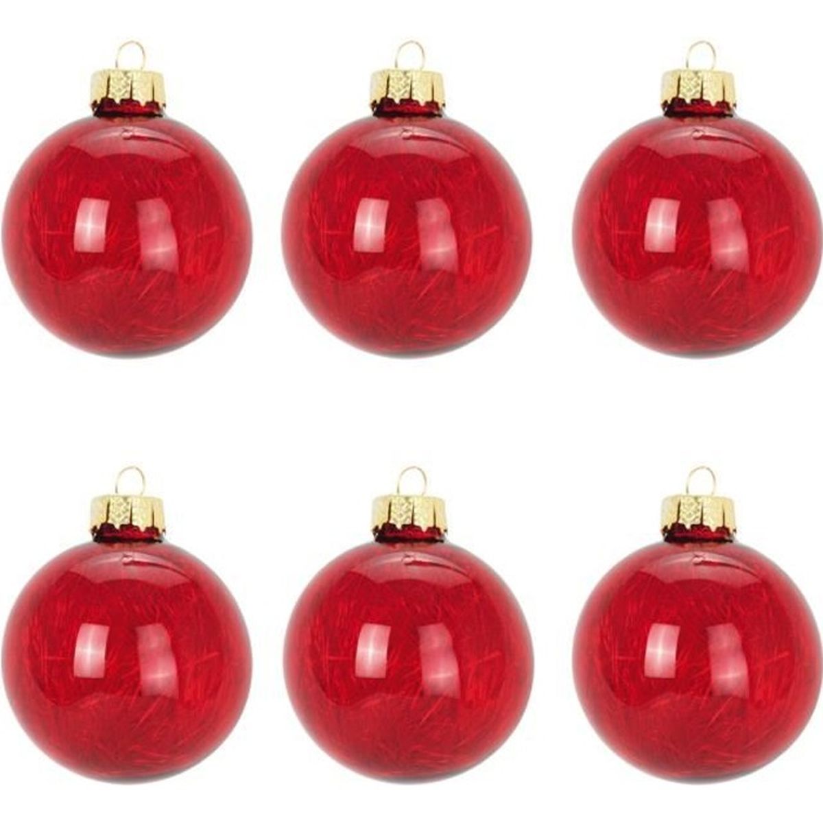 Sphere De Verre Qui Orne Le Sapin 6 Boules de noel cheveux d'anges rouge - Cdiscount Maison
