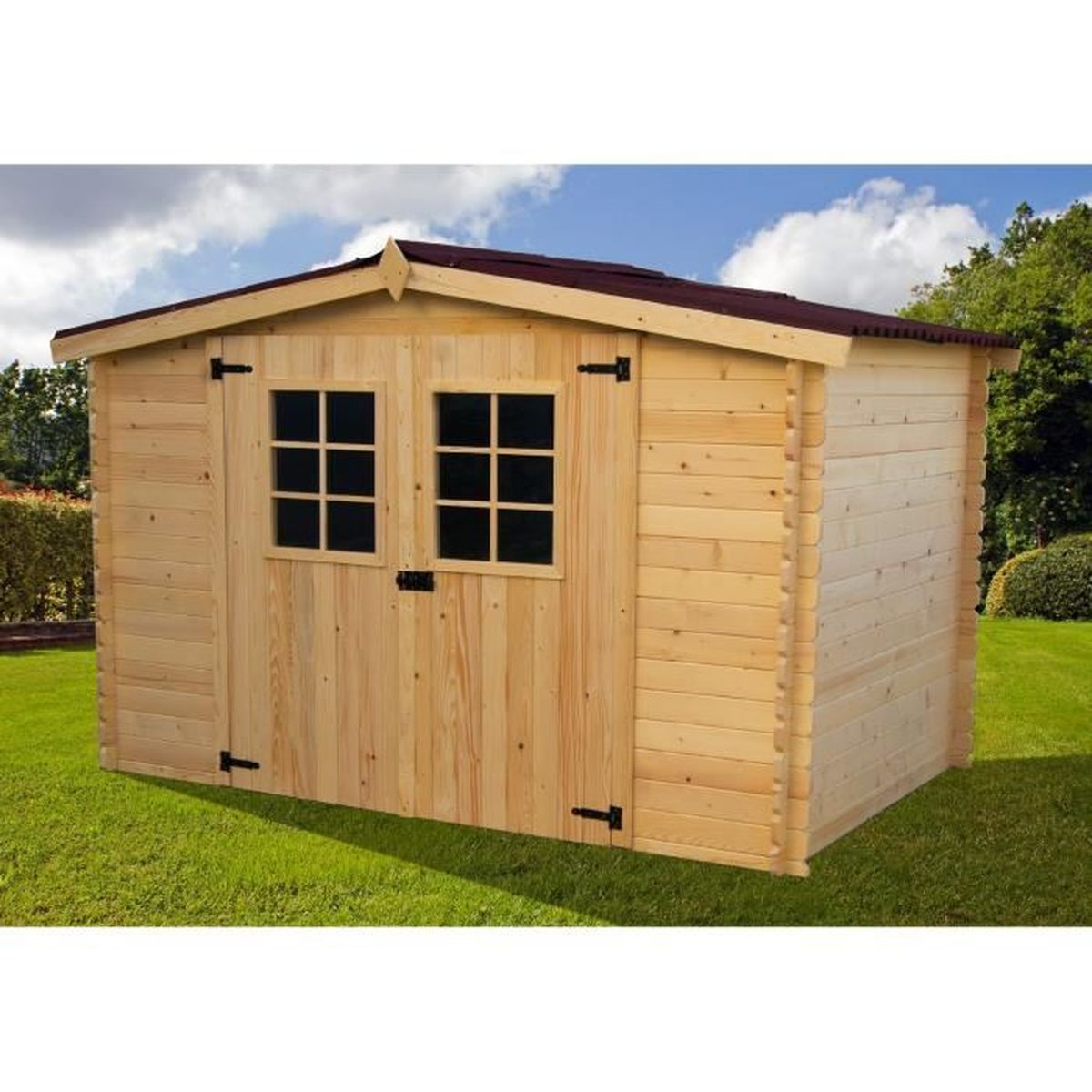 Abri De Jardin En Bois 3x3 M Achat Vente Abri Jardin Chalet