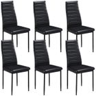 Chaises de Salle à Manger YAHEETECH - Lot de 6 - Similicuir - Noir