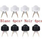 Chaise de Salle à Manger Dora - DORAFAIR - Design Scandinave - Blanc - Lot de 8 - Avec accoudoirs - Bois massif