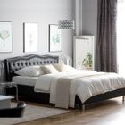 MEUBLER DESIGN Lit Capitonné Milano Design Confort Et Style Pour Votre Chambre - Noir - 140x190