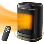 JIMIGO Radiateur Soufflant Céramique 1500W Chauffage d'appoint Télécommande Thermostat Réglable Oscillation Protection Contre Surchauffe