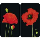 WENKO Protection plaque de cuisson en verre, couvre plaque "Coquelicot", lot de 2, 30x52 cm