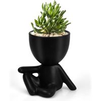 Petit Pot de Fleurs en Céramique, Mini Pots de Plantes Succulentes en Forme Humaine, Pots de Fleurs Succulentes en Céramique Forme