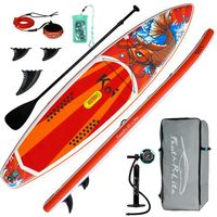 FEATH-R-LITE - Stand up paddle board, planche de paddle gonflable, SUP, 350x84x15 cm, rouge - KOI