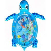 Tapis d'éveil gonflable pour bébé en forme de tortue - GOGOU - Grande taille - Bleu - PVC