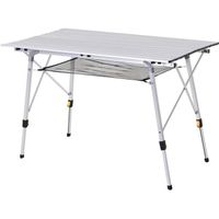 Table pliante en aluminium table de camping table de jardin 6 personnes hauteur réglable + sac de transport 120x70x73cm Gris
