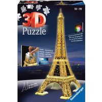 Puzzle 3D Tour Eiffel illuminée - Ravensburger - 216 pièces - sans colle - avec LEDS couleur - Dès 10 ans