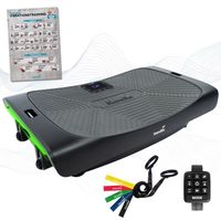 Skandika Vibration Plate V3000 - Plateforme vibrante incurvée - Smart LED - Haut-Parleur Bluetooth - 4D - 3 Moteurs - Sangles