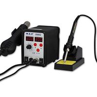 Station Soudage 2-en-1 SMD Air Chaud + Fer à Souder - Pistolet Chaleur 932°F, Double Écran LED, Accessoires Complets