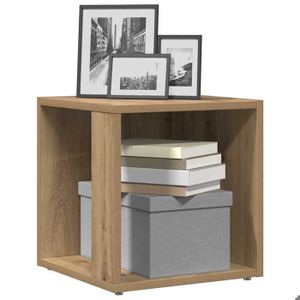 Table D’Appoint D’Angle En MDF Pin – Dimensions 55 X 56 X 83 Cm – Finition Naturelle – Pour Salon, Chambre, Entrée