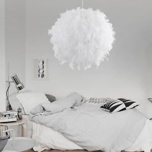 LUSTRE ET SUSPENSION UNI Blanche Plume Lampe Suspension E27 Plafonnier 