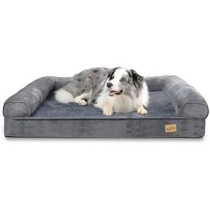 Pecute Panier Chien Grande Taille Lit pour Chien Lavable et Dehoussable Idéal pour Chiens de Taille Grande Canapé Chien Orthopedique Ultra Doux XL 106x76x20 cm 
