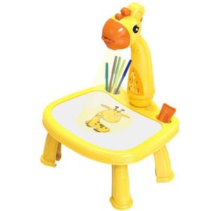 TABLE A DESSIN Dessin - Graphisme,Projecteur Led pour enfants,Table de dessin artistique,tableau de peinture,bureau - Type Yellow Giraffe B