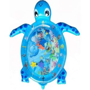 TAPIS ÉVEIL - AIRE BÉBÉ Tapis d'éveil gonflable pour bébé en forme de tortue - GOGOU - Grande taille - Bleu - PVC