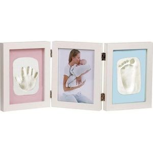 weallbuy Cadre photo pour bébé Première année - Kit d'empreintes de mains  et de pieds de