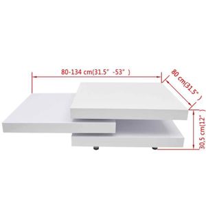 Table basse carre 80 x 80 cm - Achat / Vente pas cher