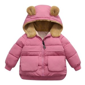 Manteau Solide épaissir Chaud Outwear Filles Coupe-Vent Veste Chaude en Imitation De Fourrure Veste Enfant Hiver-Costume De Noël Bébé Fille(18M-6T) Vêtements Chauds
