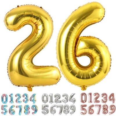 Ballon Age BirthdayBallons Numéro Anniversaire Chiffres 62ans 26ans Birthday Party Ponmoo 86cm Birthday Ballon Chiffre 26 62 Rose Or 62 34 Pouce Rose 26