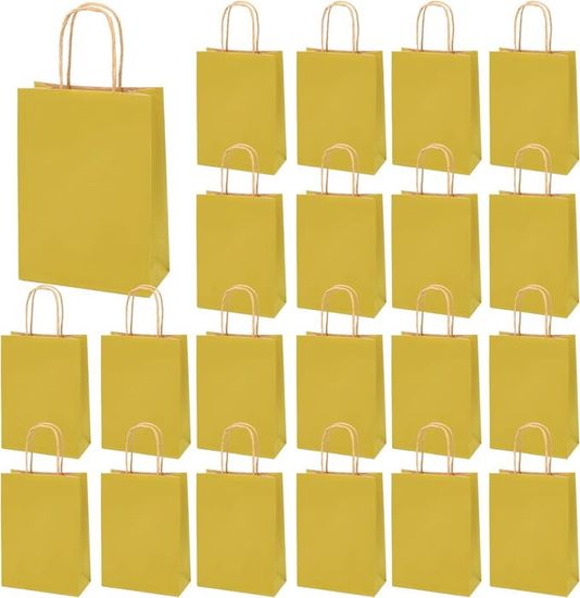 Sac Cadeaux Papier Kraft Coloré Pegciuho - Lot De 28 Petits Sacs Cabas Avec Poignées Pour Anniversaire, Mariage Et Fêtes