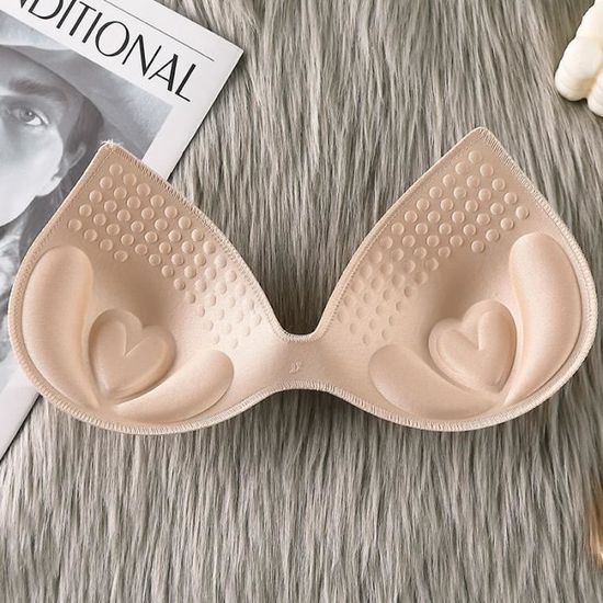 5 Paires D'Inserts Soutien-Gorge - Rembourrage Amovible Sport/Bikini - Noir, Beige, Blanc - Éponge