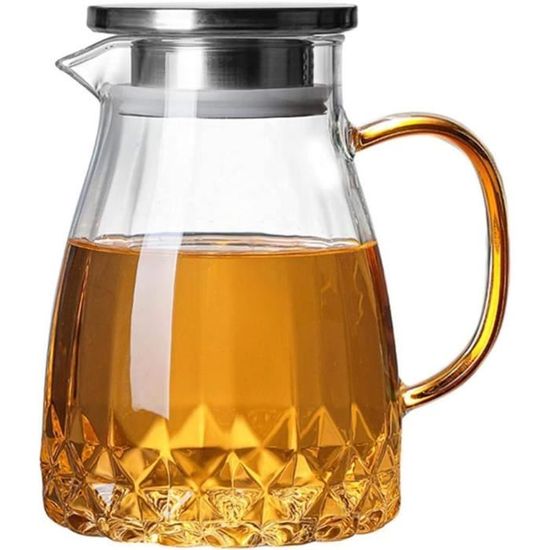 Pichet à Eau En Inox 1 Litre Avec Bec Verseur Et Garde-glace - Carafe Pour Eau Froide Ou Chaude - 5