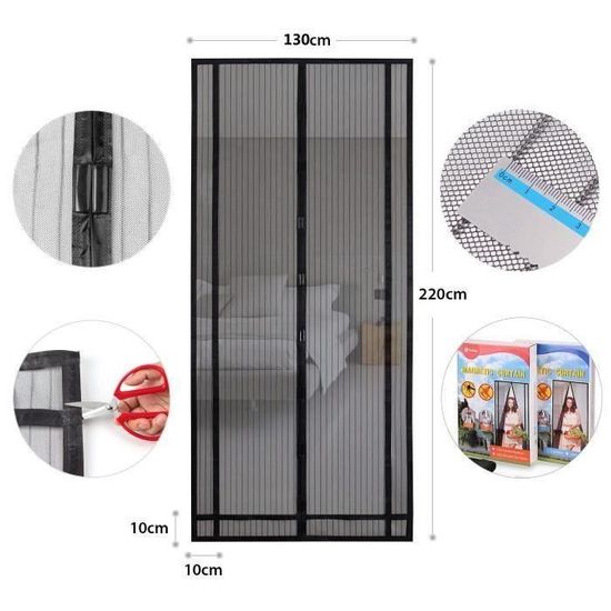 Fenetre Magnetique Rideau Moustiquaire 115 X 190 Cm Rideau Porte Anti Insectes Installation Simple Rideau Maille Rideau Pour Baie Vitree, Blanc