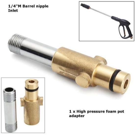 Adaptateur Lance à Mousse à Neige Mâle 1/4 - Pour Nettoyeur Haute Pression Bosch AQT
