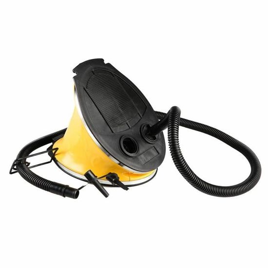 Pompe à Pied Milestone Camping 5 Litres - Gonflage/dégonflage Facile - Avec 2 Buses - Jaune, Portable