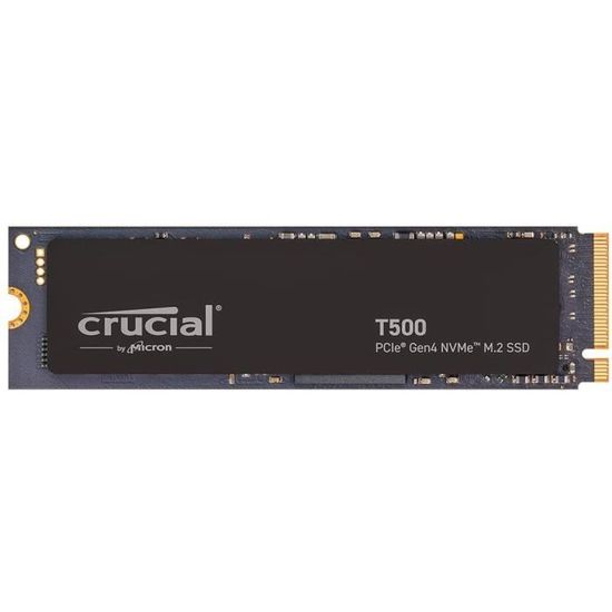 Crucial T500 SSD 500Go PCIe Gen4 NVMe M.2 SSD Interne Gaming, jusqu’à 7200Mo/s,  Disque Dur SSD- CT500T500SSD8