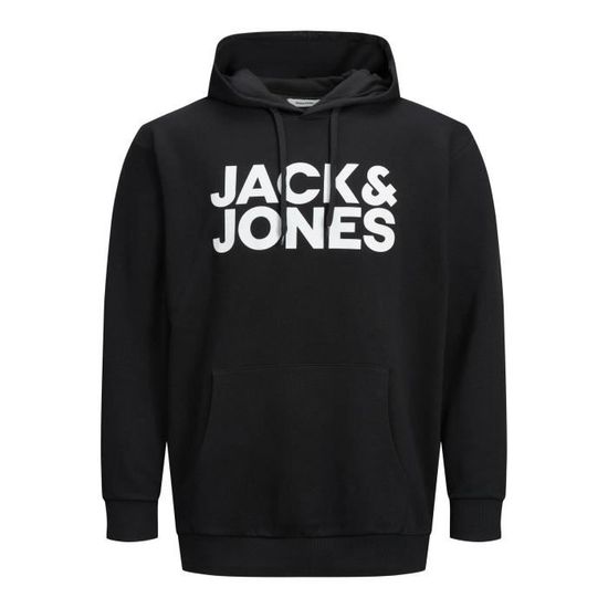 JACK & JONES Sweatshirt à Capuche Gris/Noir Homme Gris - Cdiscount